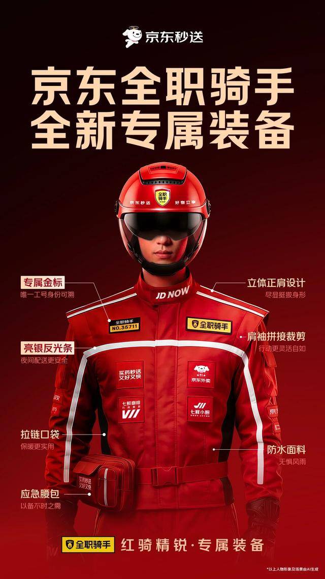 京东外卖官宣全职骑手新装,首批覆盖北上广深四个城市